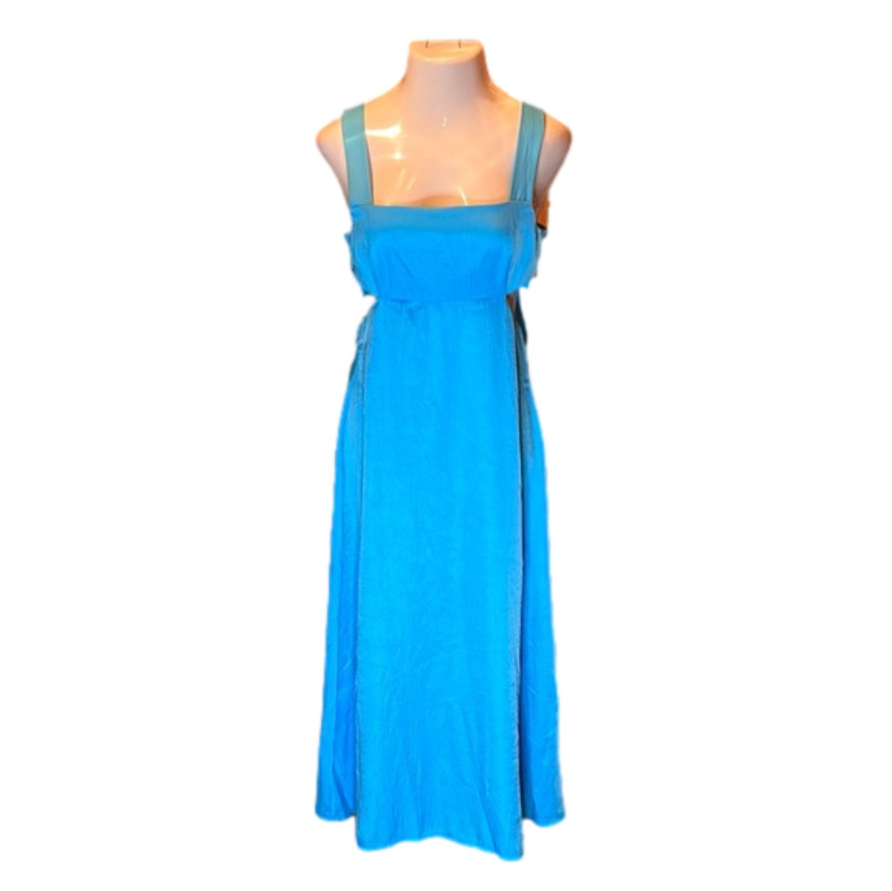 TOPSHOP Fabulous Turquoise Midi Halter Dress Size 10 NWT! - Picture 2 of 2